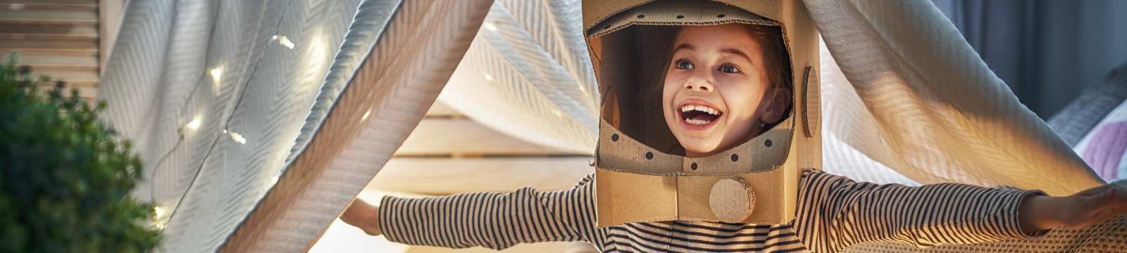 Girl playing pretend